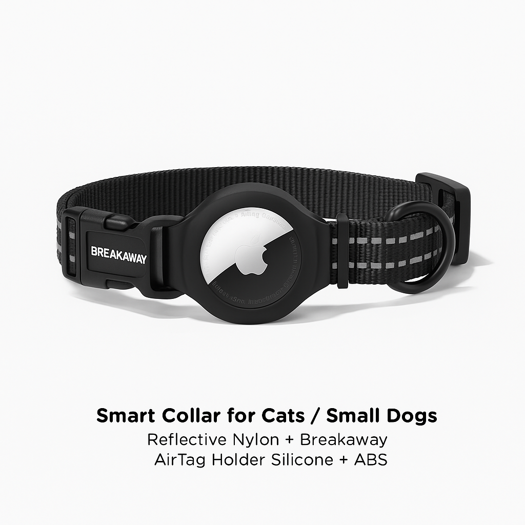 Smart Pet Collar – AirTag Compatible, QR ID & Reflective Safety (Cats & Small Dogs)