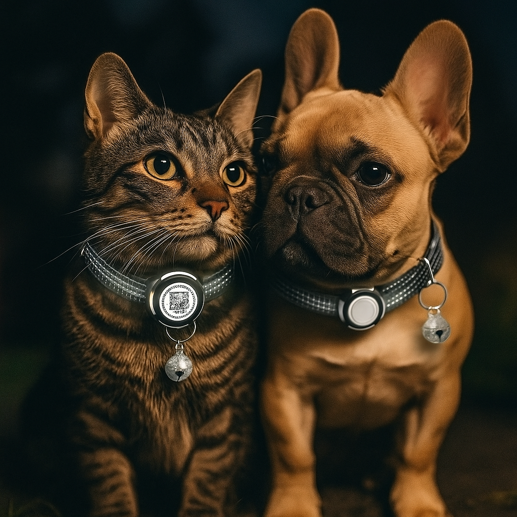 Smart Pet Collar – AirTag Compatible, QR ID & Reflective Safety (Cats & Small Dogs)