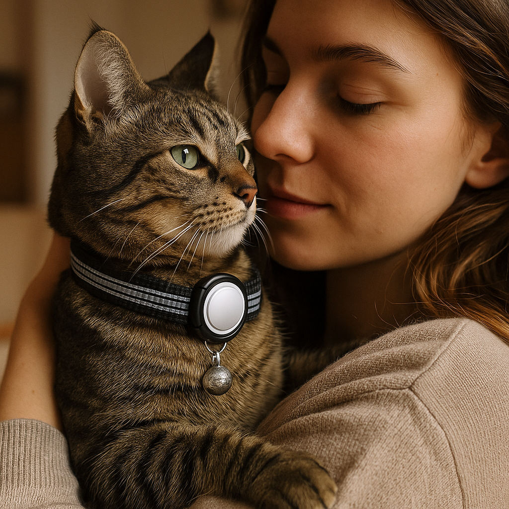 Smart Pet Collar – AirTag Compatible, QR ID & Reflective Safety (Cats & Small Dogs)