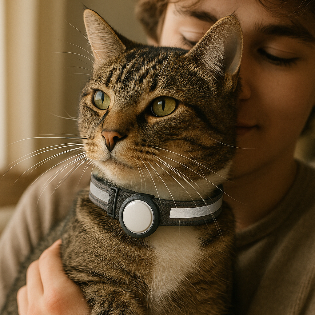 Smart Pet Collar – AirTag Compatible, QR ID & Reflective Safety (Cats & Small Dogs)